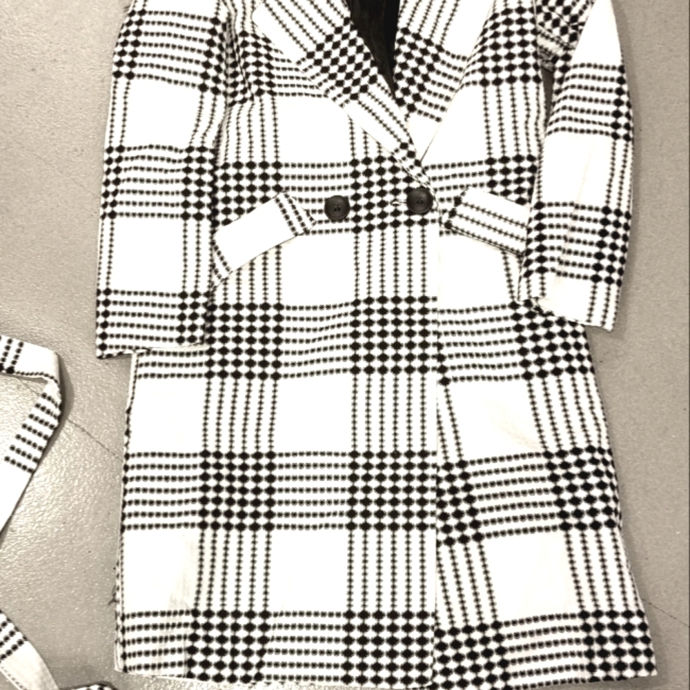CLASSY Houndstooth Print Trench Coat / Jacket - Picture 8 of 11